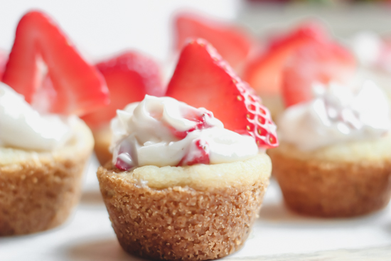 Mini Strawberry Shortcake Cookie Cups Recipe - Creations by Kara
