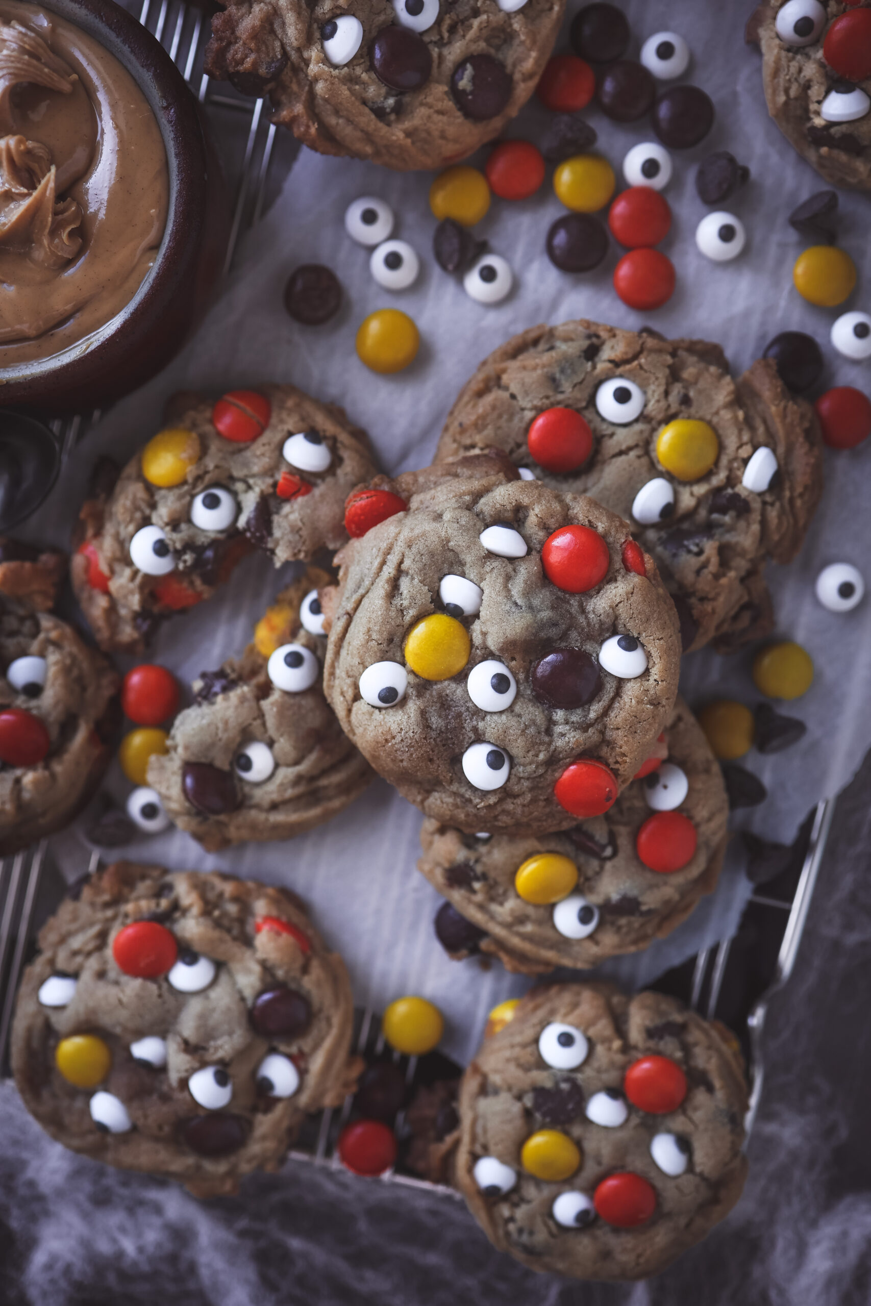 Reeses Pieces Peanut Butter Halloween Cookies