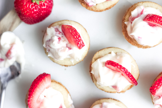 Mini Strawberry Shortcake Cookie Cups Recipe - Creations by Kara