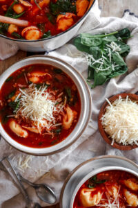 Italian Sausage and spinach tortellini soup