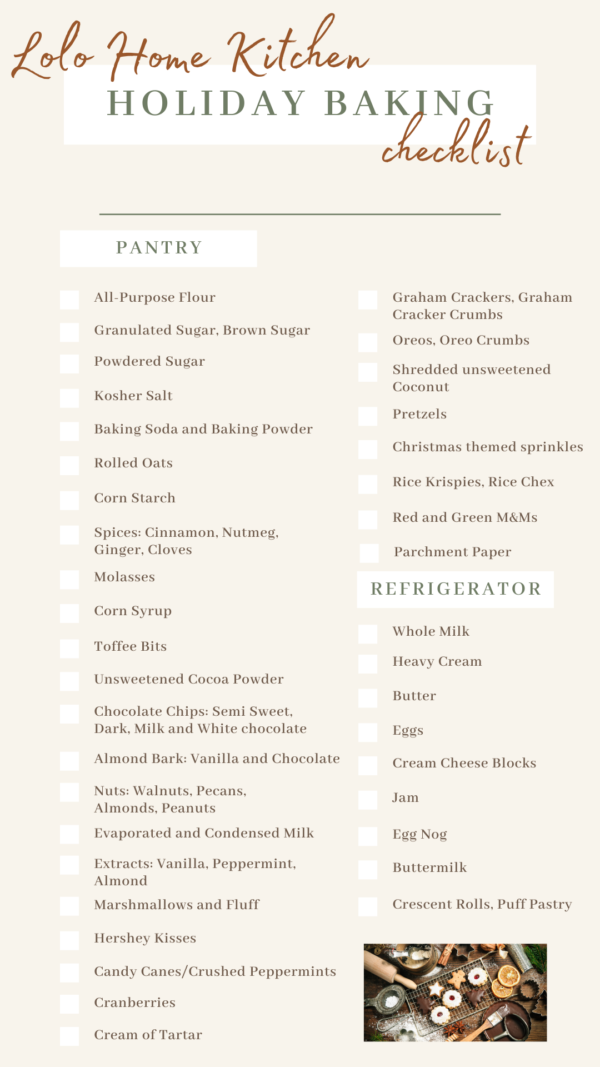 Christmas Baking Ingredient Checklist Lolo Home Kitchen