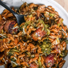 One Pan Chicken Sausage Orzo 