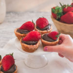 mini chocolate covered strawberry cheesecakes