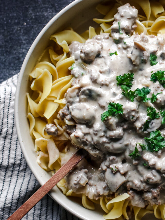 One Pan Beef Stroganoff