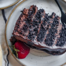 Dark Chocolate Mousse Cake with Chocolate Ganache Frosting-image
