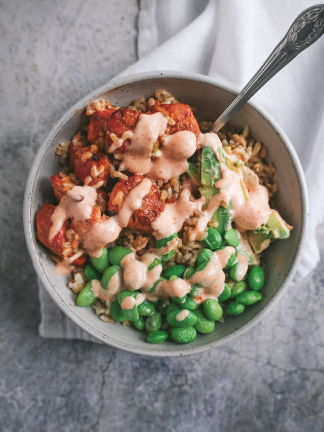 Air Fryer Salmon Rice Bowl