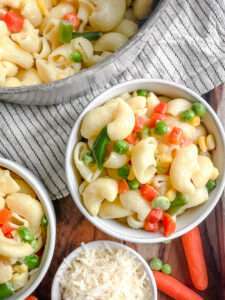 Overhead view of Butter Parmesan Noodles