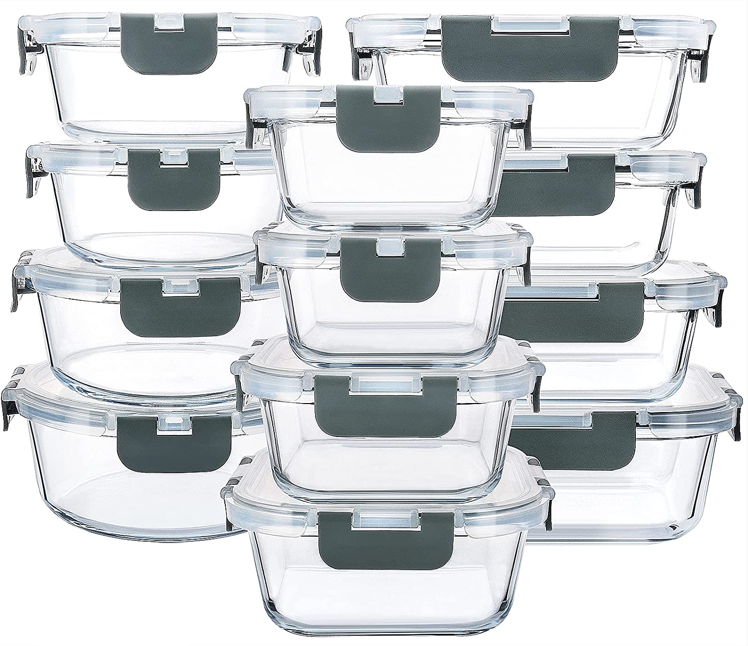 Airtight glass storage containers