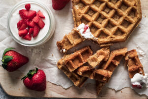 Strawberry and Cream Waffle Dippers