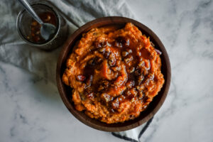 Whipped Sweet Potatoes with Pecan Maple Syrup Recipe