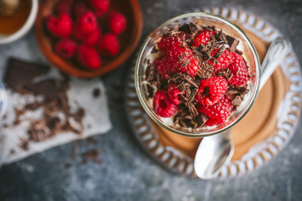 Dark Chocolate and Raspberry Yogurt Parfait Recipe