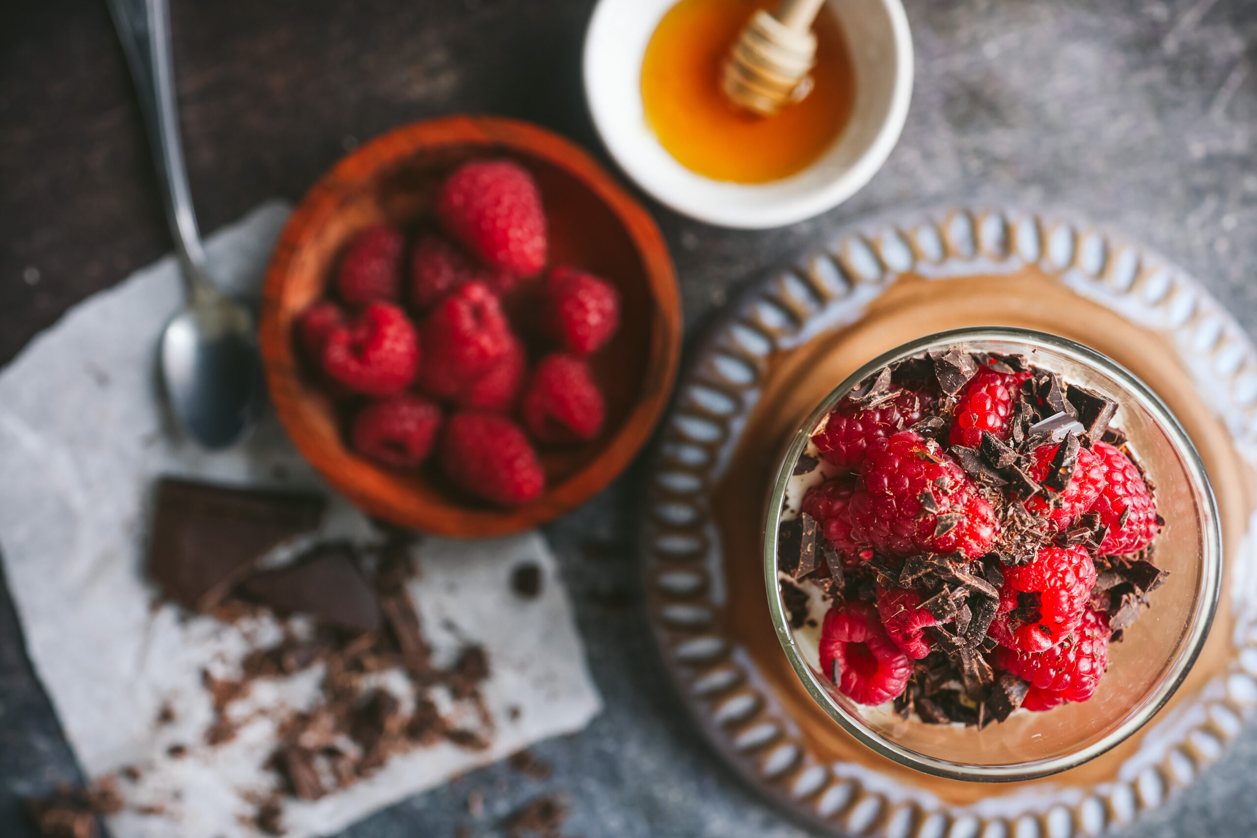 Dark Chocolate and Raspberry Yogurt Parfait Recipe