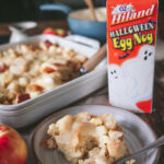 Eggnog Apple Bread Pudding with Creamy Eggnog Sauce