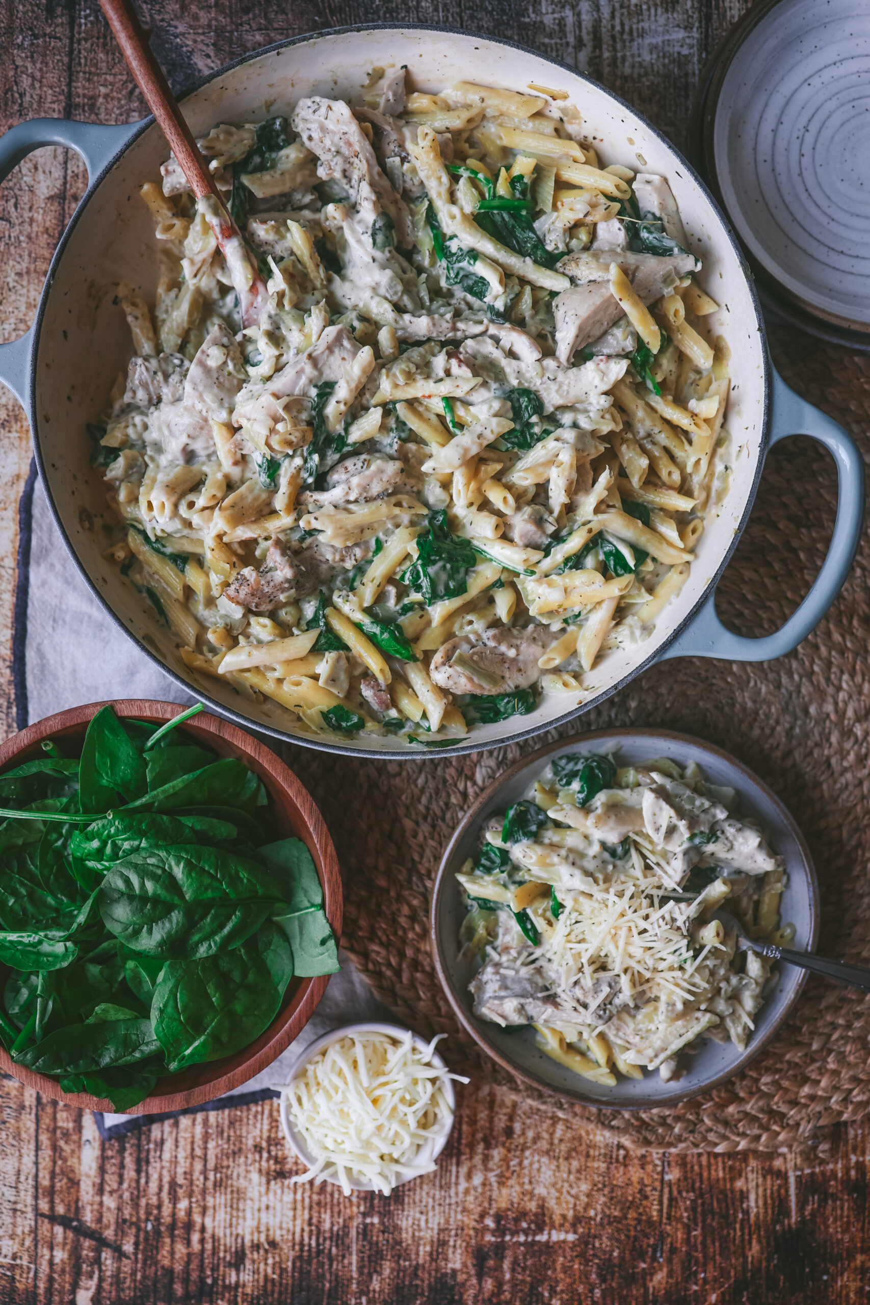 Creamy Spinach Artichoke Chicken Pasta