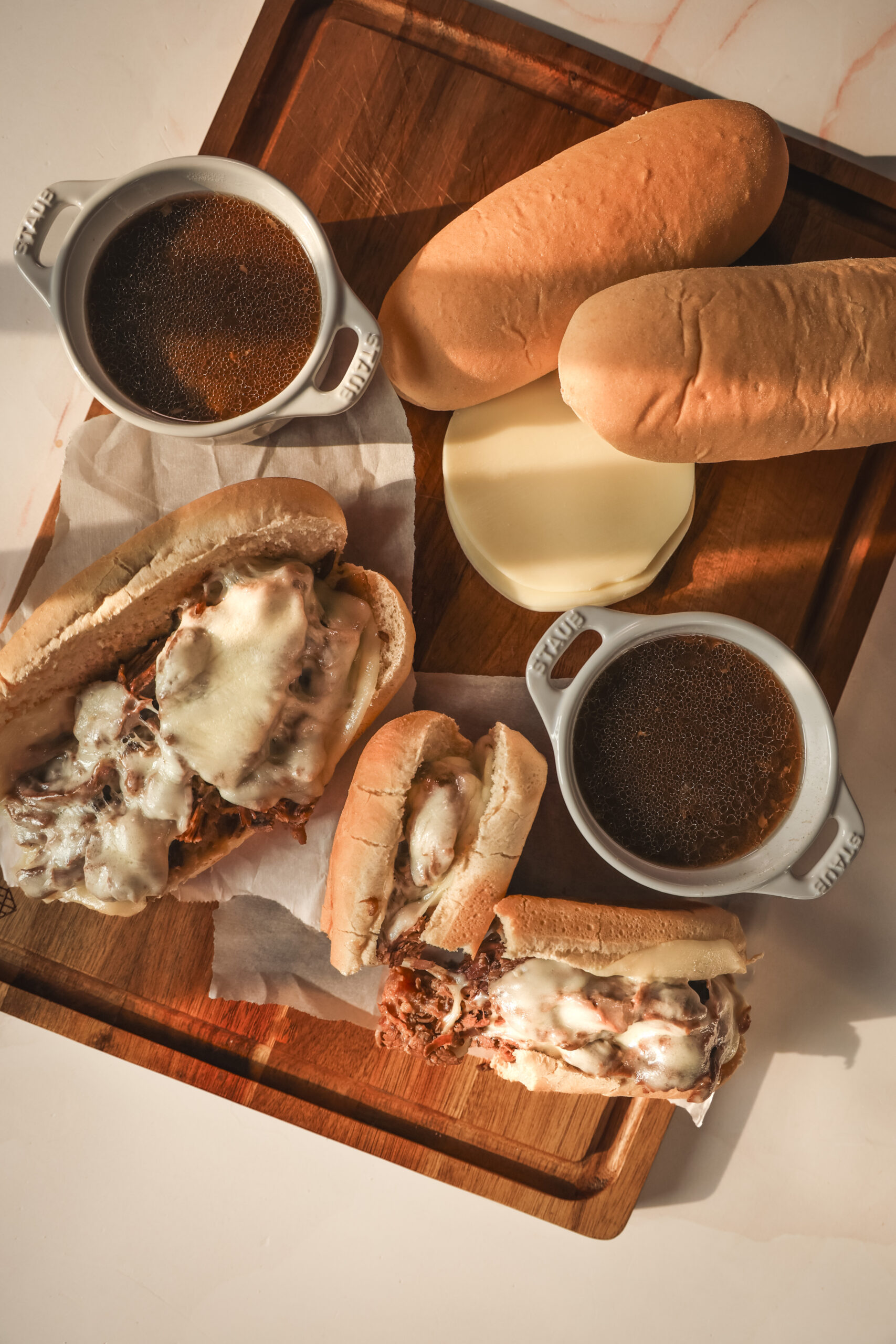 Crockpot French dip sandwiches