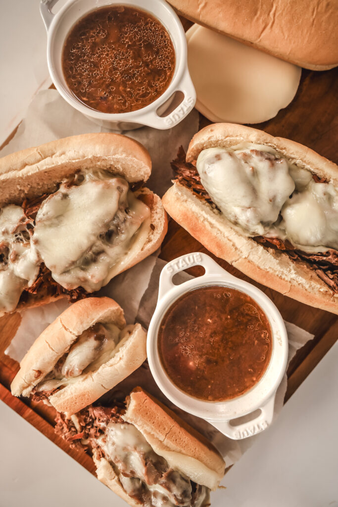 Crockpot French dip sandwiches