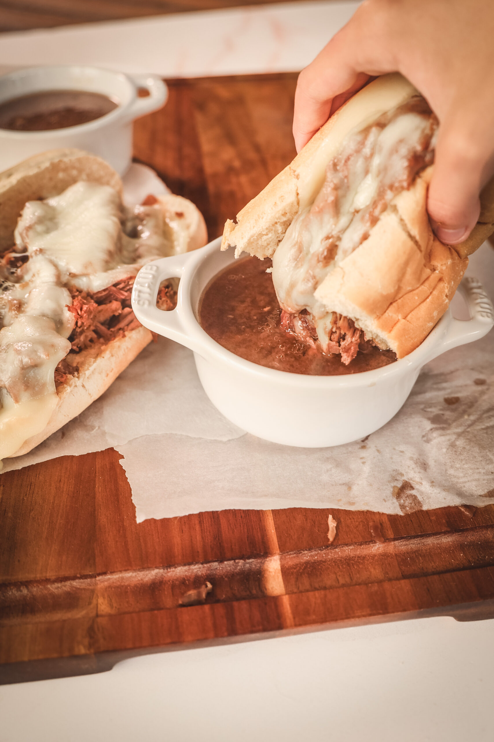 Crockpot French dip sandwiches