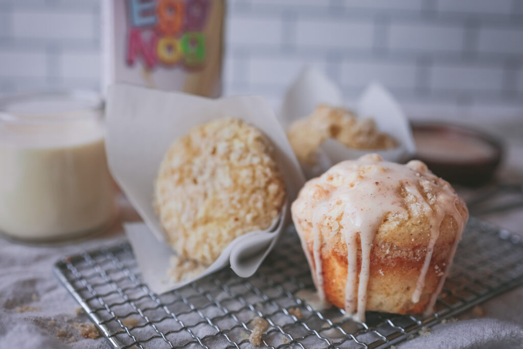 Eggnog Muffins with Eggnog Glaze