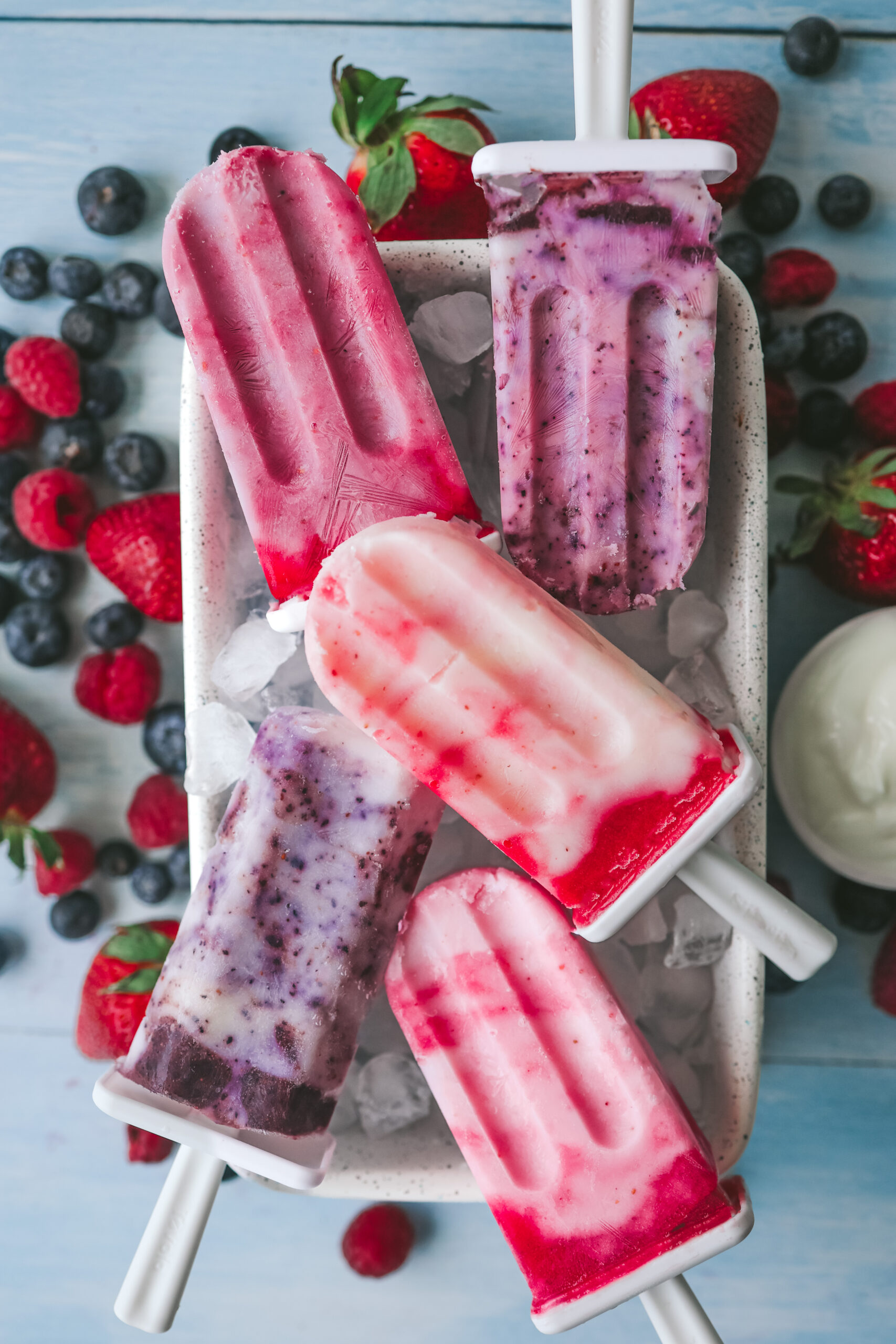 Yogurt and Fruit Swirl Popsicles