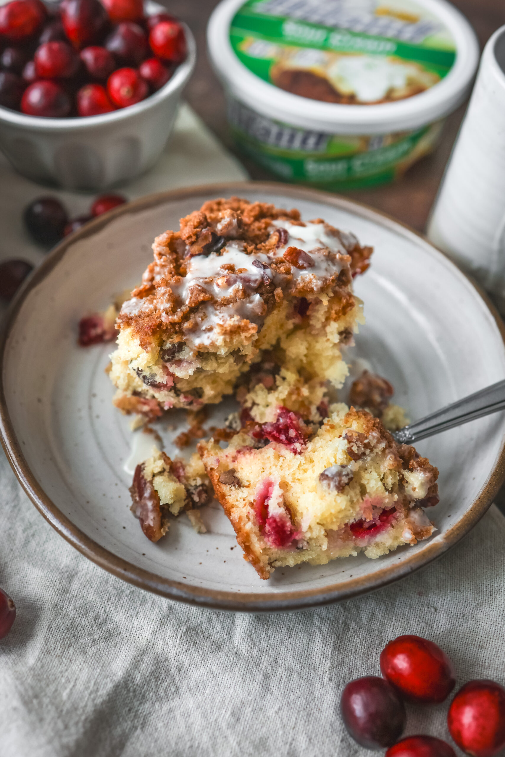 Cranberry Sour Cream Coffee Cake